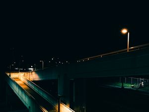 Preview wallpaper bridge, lantern, night, dark