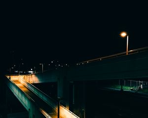Preview wallpaper bridge, lantern, night, dark