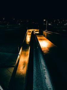 Preview wallpaper bridge, lantern, night, dark, glow