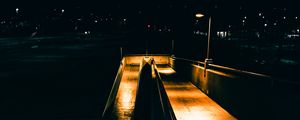 Preview wallpaper bridge, lantern, night, dark, glow