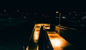 Preview wallpaper bridge, lantern, night, dark, glow