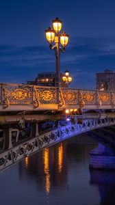 Preview wallpaper bridge, lanterns, river, night, lights