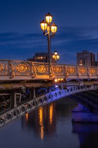 Preview wallpaper bridge, lanterns, river, night, lights