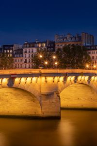 Preview wallpaper bridge, light, lanterns, houses, night, dark