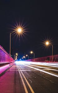 Preview wallpaper bridge, light, road, marking