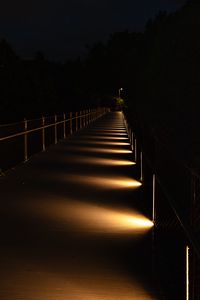 Preview wallpaper bridge, light, trees, dark, night
