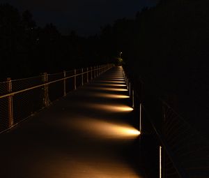 Preview wallpaper bridge, light, trees, dark, night