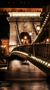 Preview wallpaper bridge, lights, arch, architecture, dark