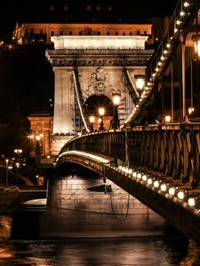 Preview wallpaper bridge, lights, arch, architecture, dark