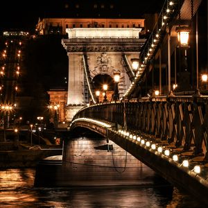 Preview wallpaper bridge, lights, arch, architecture, dark