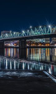 Preview wallpaper bridge, lights, glow, reflection