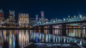 Preview wallpaper bridge, lights, glow, reflection