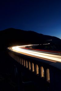 Preview wallpaper bridge, lights, night, turn, long exposure