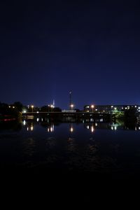 Preview wallpaper bridge, lights, night, river, reflection