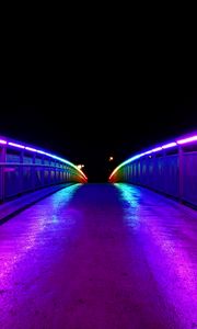 Preview wallpaper bridge, lights, railings, road