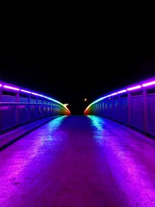 Preview wallpaper bridge, lights, railings, road