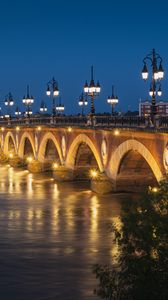 Preview wallpaper bridge, lights, water, reflection, city, buildings