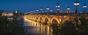 Preview wallpaper bridge, lights, water, reflection, city, buildings