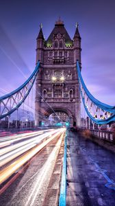 Preview wallpaper bridge, long exposure, lighting, architecture, london