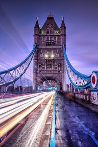 Preview wallpaper bridge, long exposure, lighting, architecture, london