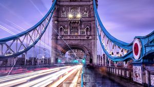 Preview wallpaper bridge, long exposure, lighting, architecture, london