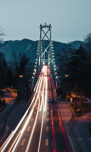 Preview wallpaper bridge, long exposure, night, lighting