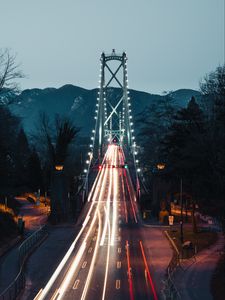Preview wallpaper bridge, long exposure, night, lighting