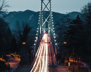 Preview wallpaper bridge, long exposure, night, lighting