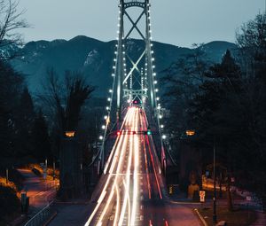 Preview wallpaper bridge, long exposure, night, lighting