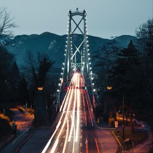 Preview wallpaper bridge, long exposure, night, lighting