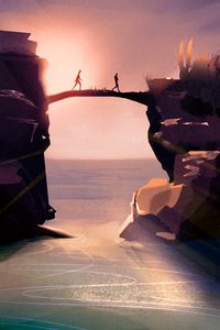 Preview wallpaper bridge, love, sunset, art