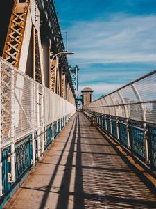 Preview wallpaper bridge, mesh, road, perspective, distance