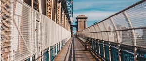 Preview wallpaper bridge, mesh, road, perspective, distance