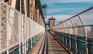 Preview wallpaper bridge, mesh, road, perspective, distance