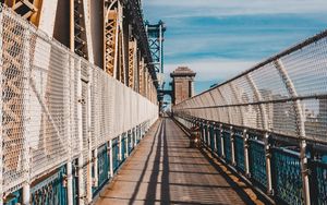 Preview wallpaper bridge, mesh, road, perspective, distance