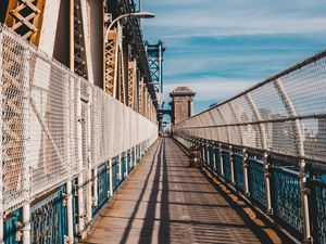 Preview wallpaper bridge, mesh, road, perspective, distance