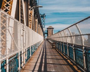 Preview wallpaper bridge, mesh, road, perspective, distance