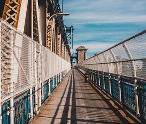 Preview wallpaper bridge, mesh, road, perspective, distance