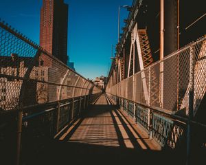 Preview wallpaper bridge, metal rail, crossing