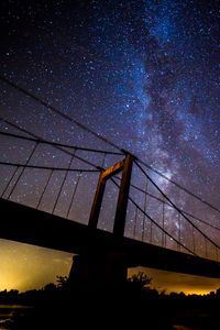 Preview wallpaper bridge, milky way, night, stars, dark