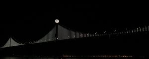 Preview wallpaper bridge, moon, water, night, black