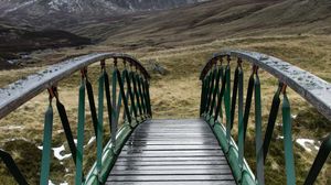 Preview wallpaper bridge, mountains, fog