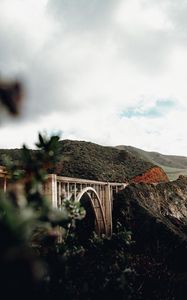 Preview wallpaper bridge, mountains, hills, nature, monterey, california