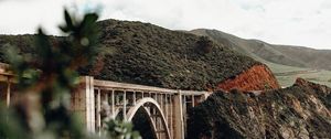 Preview wallpaper bridge, mountains, hills, nature, monterey, california