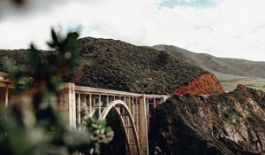 Preview wallpaper bridge, mountains, hills, nature, monterey, california