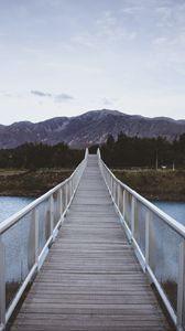 Preview wallpaper bridge, mountains, river