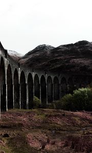 Preview wallpaper bridge, mountains, ruins