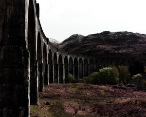 Preview wallpaper bridge, mountains, ruins