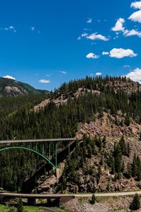 Preview wallpaper bridge, mountains, sky