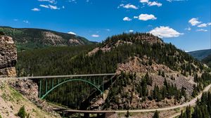 Preview wallpaper bridge, mountains, sky